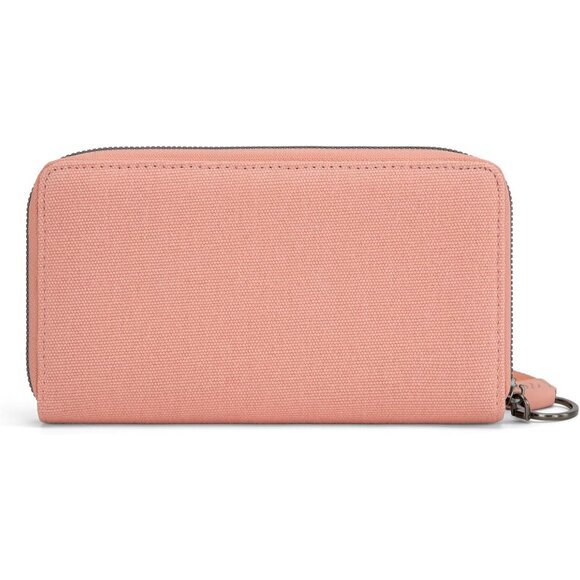 Women's Canvas Wristlet Wallet Bifold Credit Card Purse Clutch Pink - Picture 4 of 6